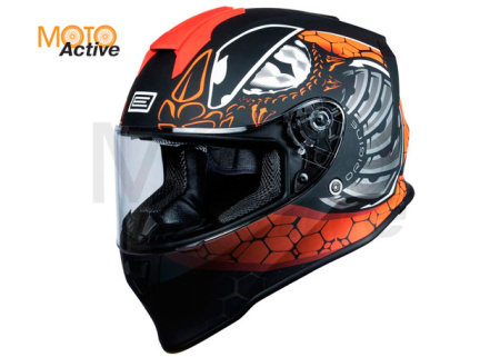 Шлем детский (интеграл) Origine DINAMO FIGHTER HI-VIS, красный/черный матовый